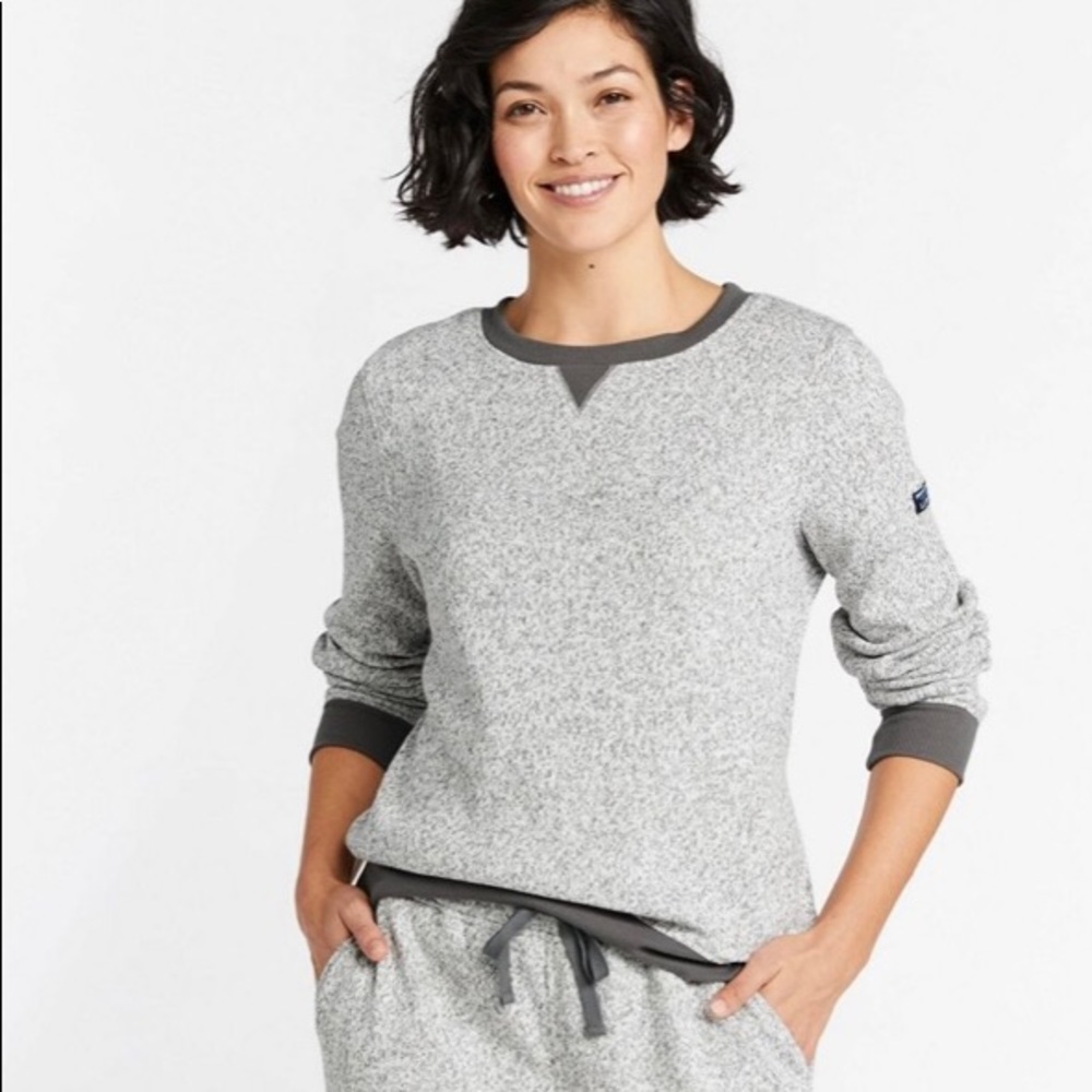 L.L.Bean light heather grey sweater/fleece S NWT